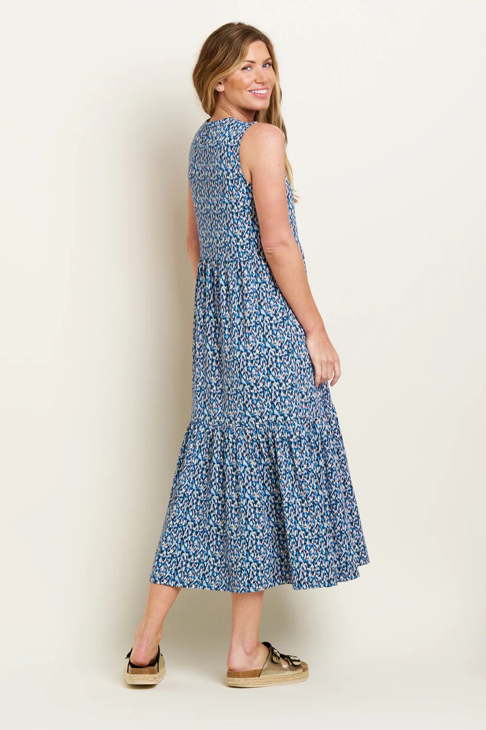 Brakeburn Women's Brushed Camo Notch Maxi Dress - Blue