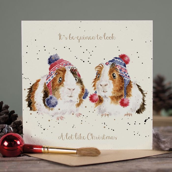 &#39;It&#39;s Be-Guinea&#39; Guinea Pig Christmas Card - Wrendale Designs