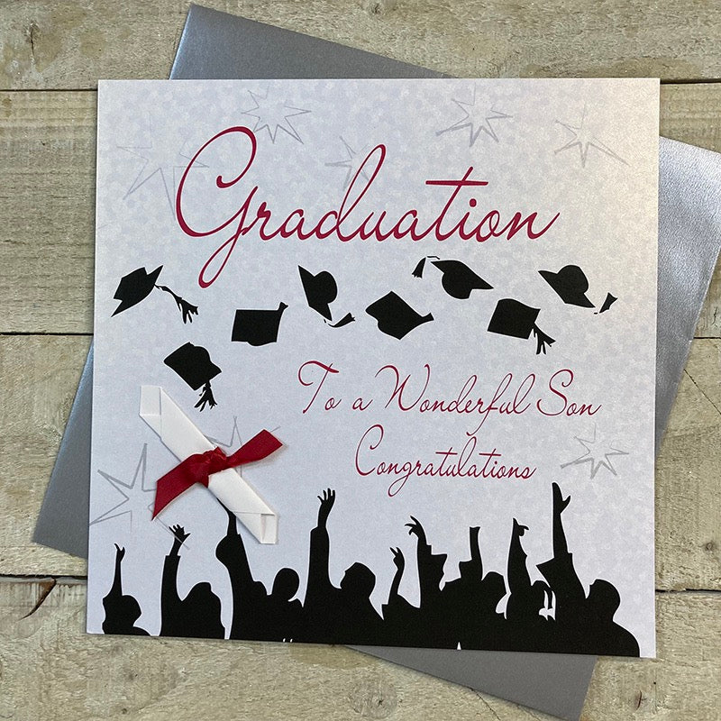 Son Graduation Congratulations LARGE Card - White Cotton Cards