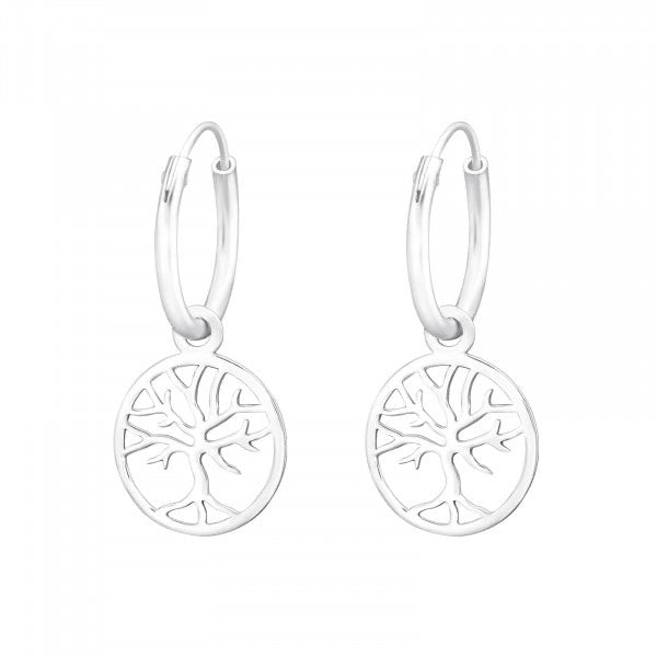 Hollie Tree - Tree of Life Mini Hoop Earrings - Sterling Silver Bottled Jewellery