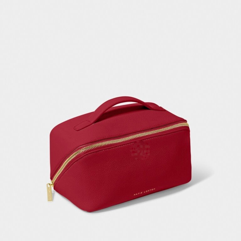 Katie Loxton Medium Make Up Bag/Wash Bag Case - Garnet Red