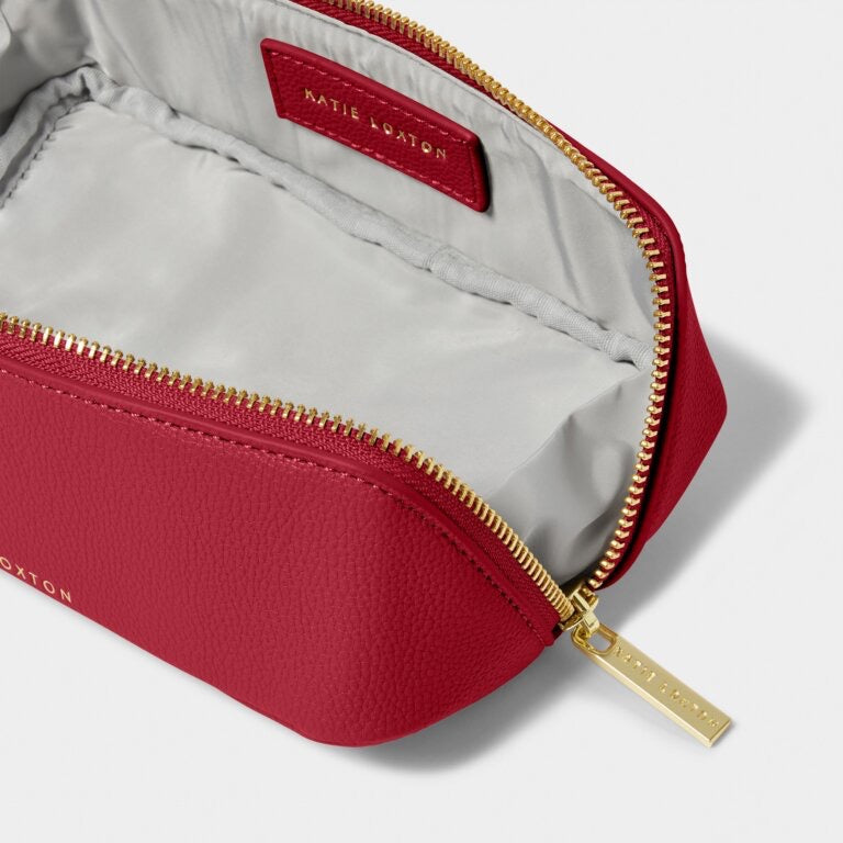 Katie Loxton Small Slim Make Up Bag/Case - Garnet Red