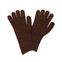 Park Lane Knitted Wool Crisscross Stitch Cuff Ladies Gloves- Cocoa