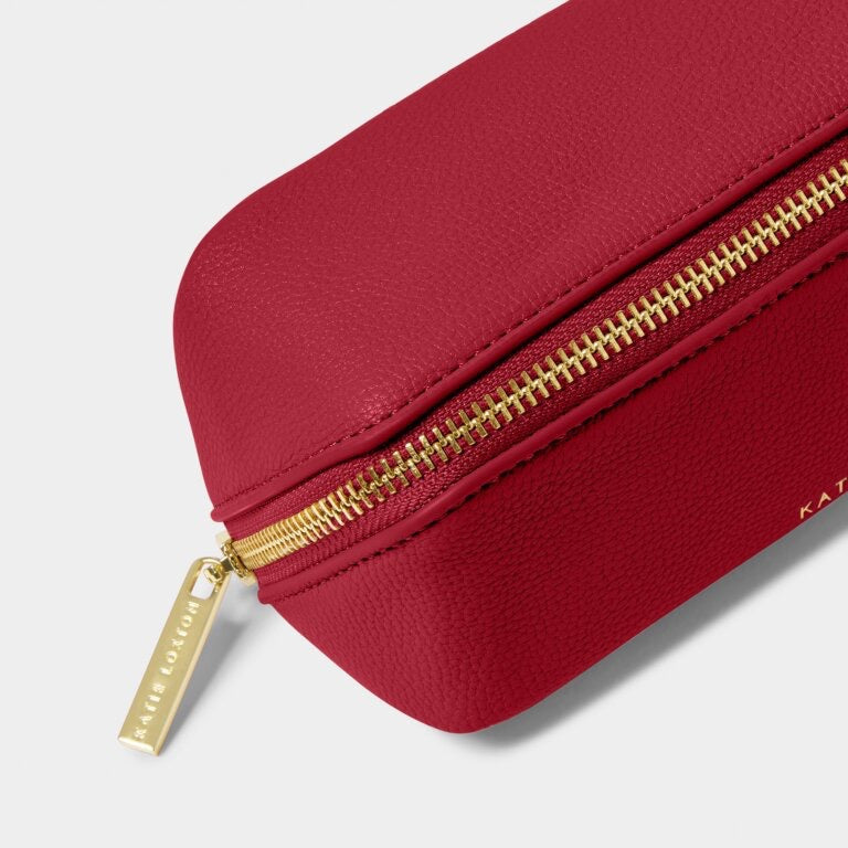 Katie Loxton Small Slim Make Up Bag/Case - Garnet Red