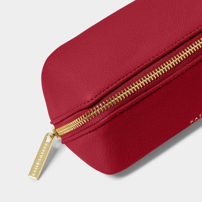 Katie Loxton Small Slim Make Up Bag/Case - Garnet Red