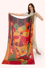 Powder Print Scarf - Autumn Forest Friends - Mustard/Red