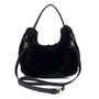 Park Lane Small Scoop Faux Fur Handbag - Ebony Black