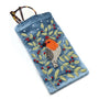 POM Dusky Blue Velvet Robin & Holly Embroidered Glasses Case Pouch