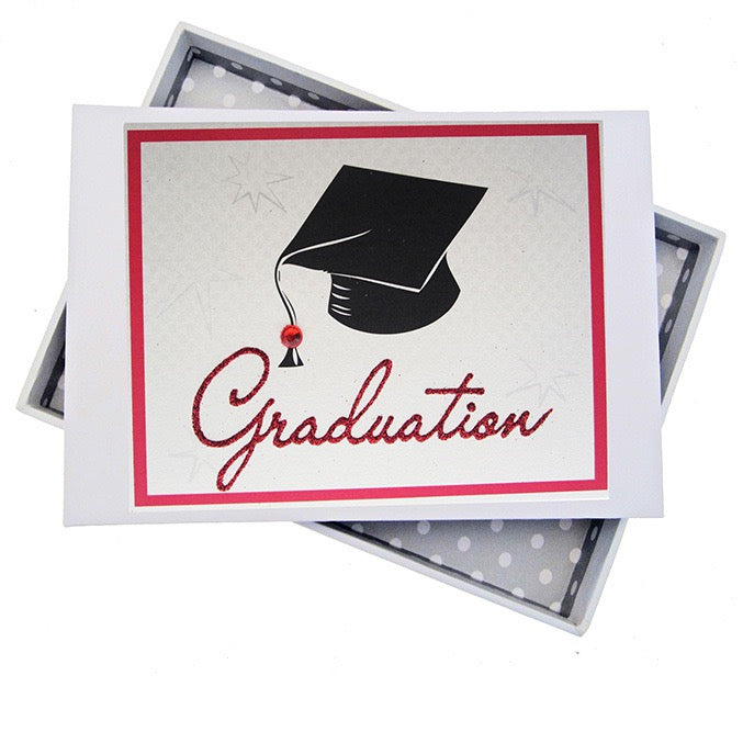 Graduation Mini Photo Album - White Cotton Cards