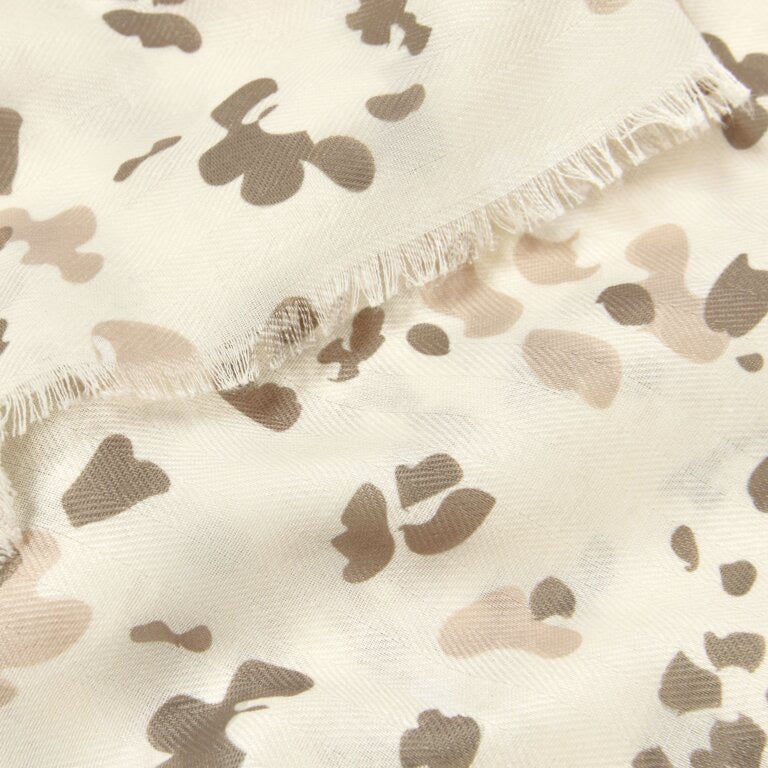 Katie Loxton Print Scarf - Blossom  - Off White/Soft Tan