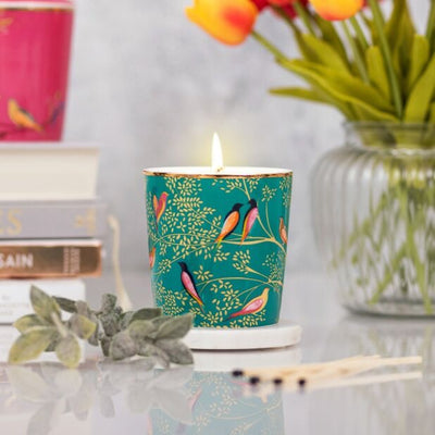 NEW Sara Miller Luxury Scented Ceramic Boxed Candle - Mandarin, Tuberose & Wild Musk