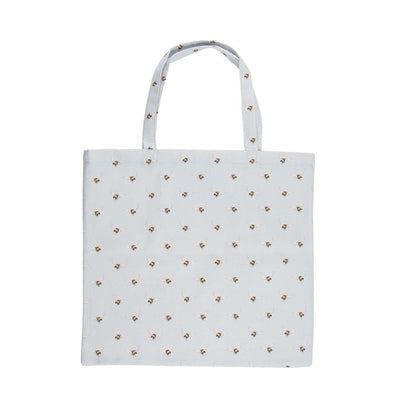 Bee & Hydrangea Foldable Large Shopper Bag - Light Grey - Wrendale Designs