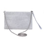 Park Lane Sparkly Mesh Crystal Slimline Pouch Clutch Handbag - Silver/Clear