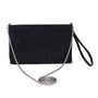Park Lane Sparkly Mesh Crystal Slimline Pouch Clutch Handbag - Black/Black
