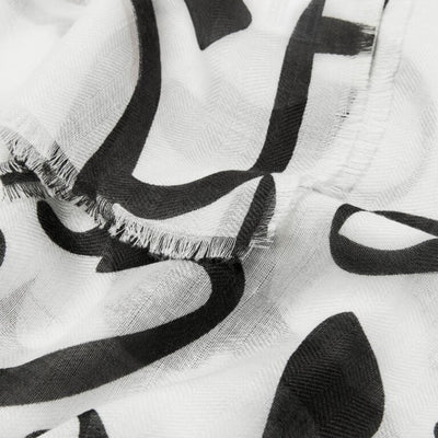 Katie Loxton Foil Print Scarf - Zebra  - Black/White/Silver Foil