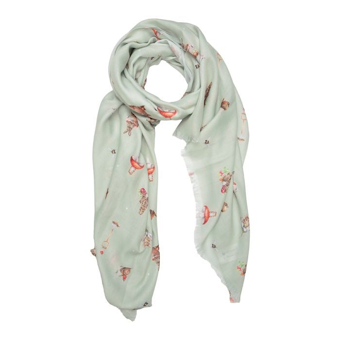 Garden Friends Bunny Everyday Scarf - Sage Green - Wrendale Designs