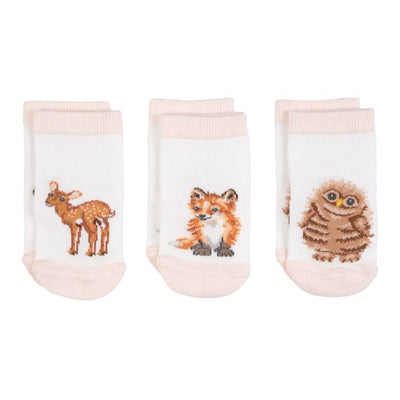 Little Forest Animal Baby Socks - Set of 3 Boxed - Wrendale Designs