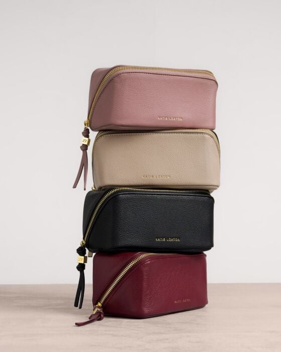 Katie Loxton Small Fold Out Make Up Bag with Mirror - Cherry