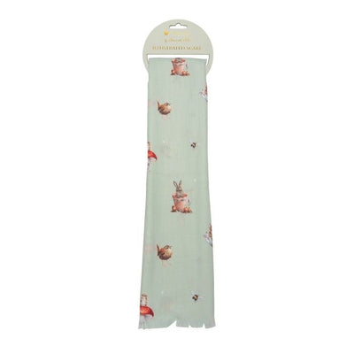 Garden Friends Bunny Everyday Scarf - Sage Green - Wrendale Designs