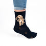 'Hopeful' Dog Ladies Ankle Bamboo Socks - Navy -  Wrendale Designs
