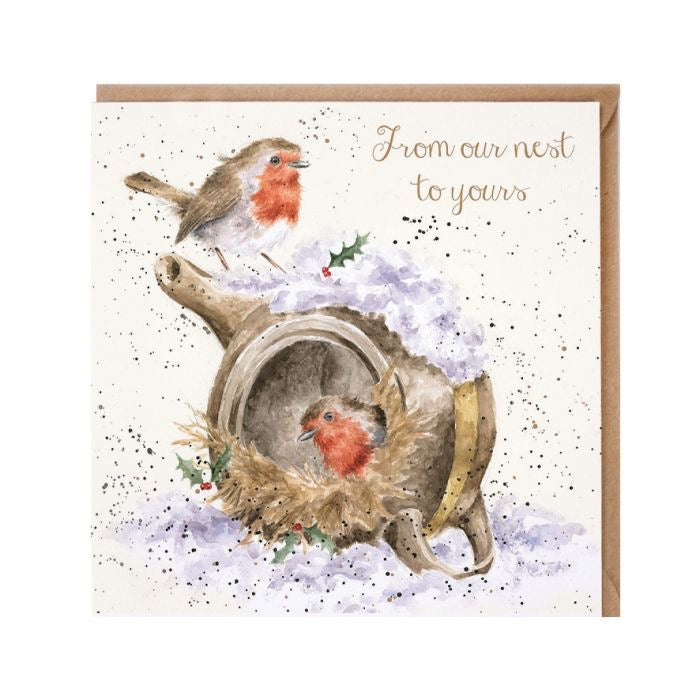 'From Our Nest To Yours' Robin Christmas Card - Wrendale Designs