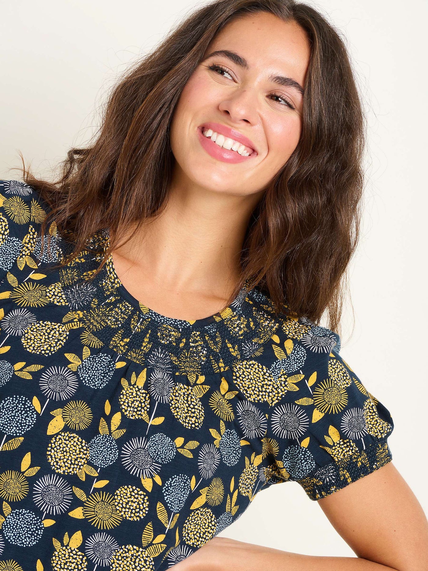 Brakeburn Women's Luna Jersey T-Shirt - Navy/Mustard