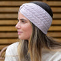 POM - Herringbone Cable Knit Cosy Twist Headband - Dusty Pink