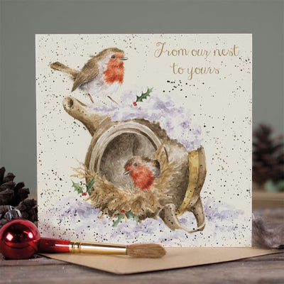 'From Our Nest To Yours' Robin Christmas Card - Wrendale Designs