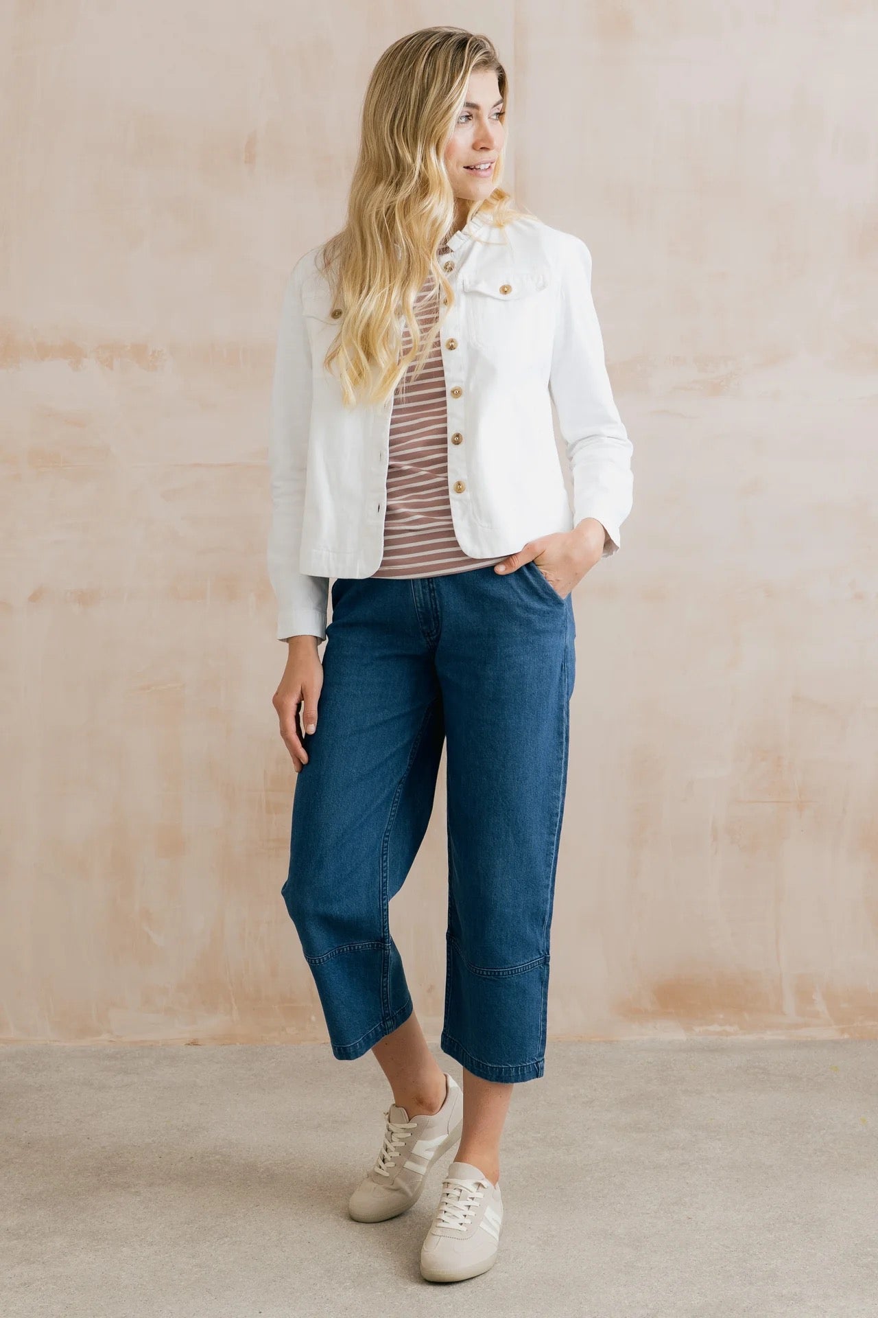Seren Plain Twill Jacket - White - Lily &amp; Me