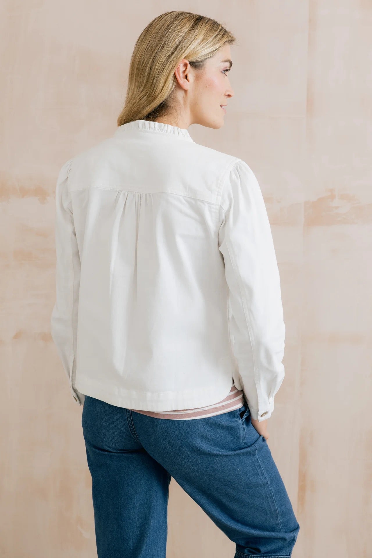 Seren Plain Twill Jacket - White - Lily &amp; Me