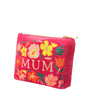 Powder Velvet Mini Zip Pouch - Lovely Mum - Fuchsia Pink