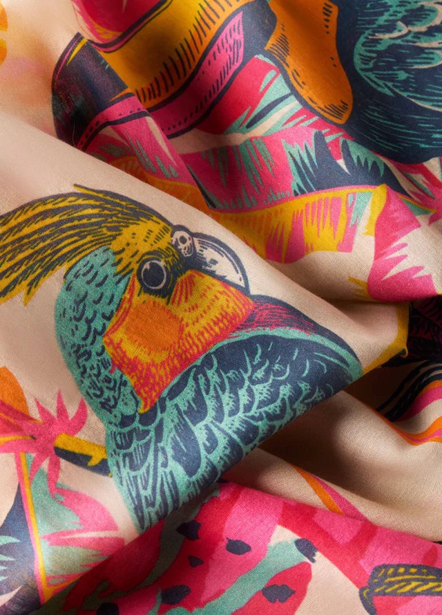 Powder Cotton Scarf - Tropical Paradise -  Multi