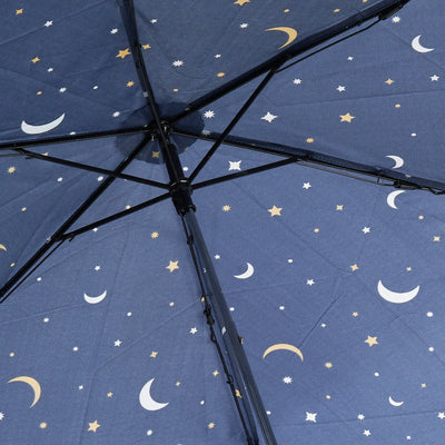 Eco Chic Foldable Mini Umbrella -Stars & Moon - Navy Blue