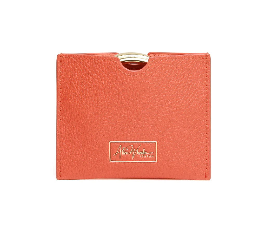 Alice Wheeler - Orange - Small Handbag 7x Magnifying Mirror &amp; Pouch