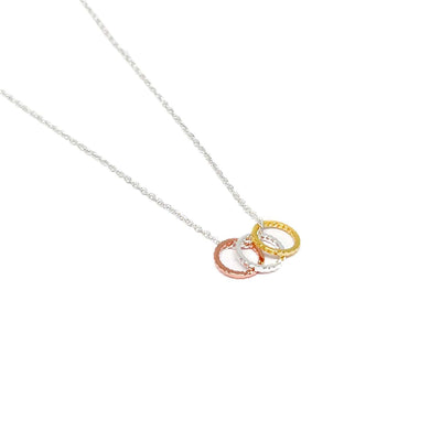 Lena Trio Circle Necklace - Mixed Metals - Clementine Jewellery
