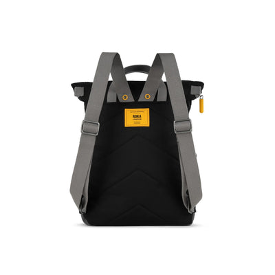 Roka Canfield B Backpack - MEDIUM - Yellow Label Recycled Canvas - Ash/Yellow (Black)