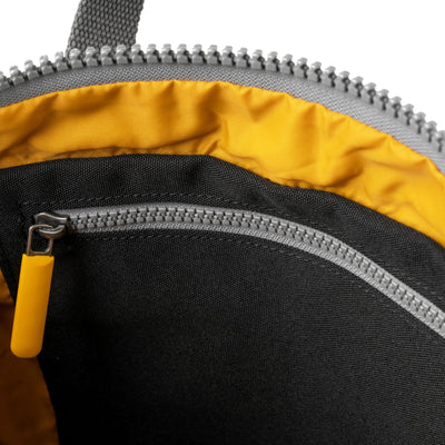 Roka Canfield B Backpack - MEDIUM - Yellow Label Recycled Canvas - Ash/Yellow (Black)