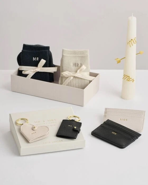 Katie Loxton - 'Mr &amp; Mrs' Faux Leather Card Holder Gifts Set