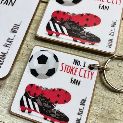 Stoke City No 1 Fan Keyring - White Cotton Cards