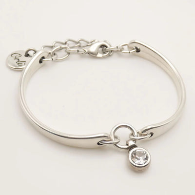 Orli Crystal Bangle Bracelet - Silver