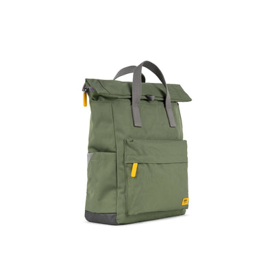 Roka Canfield B Backpack - MEDIUM - Yellow Label Recycled Canvas - Granite Green/Yellow