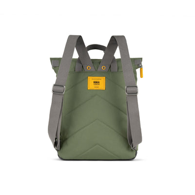 Roka Canfield B Backpack - MEDIUM - Yellow Label Recycled Canvas - Granite Green/Yellow