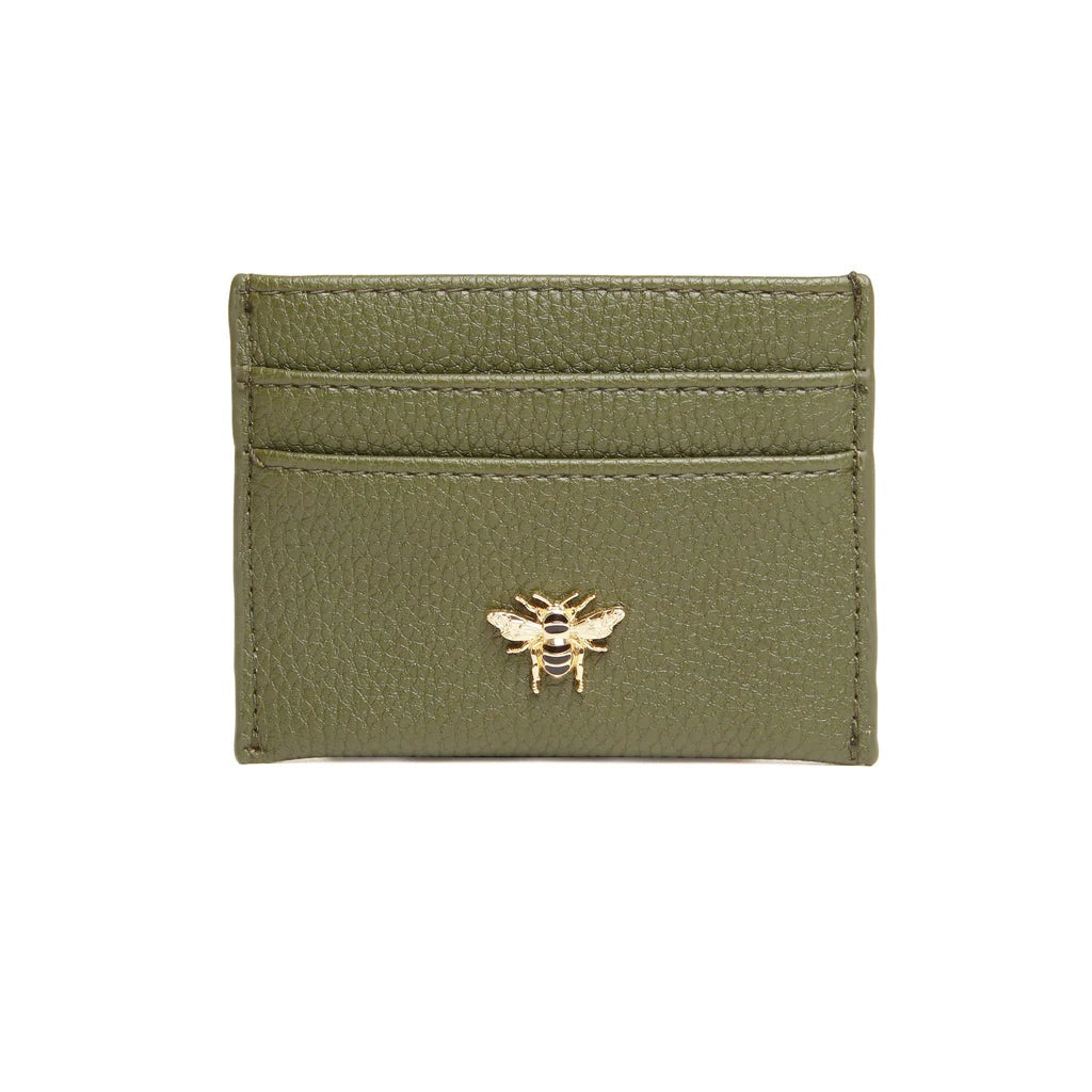 Alice Wheeler Bee Bow Card Holder - Olive Green