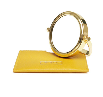 Alice Wheeler Ochre Handbag 7x Magnifying Mirror & Pouch