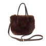 Park Lane Small Faux Fur Grab Handbag - Cocoa