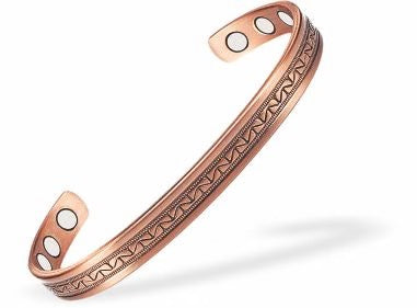 Byzantium Copper Magnetic Bracelet with Wave Imprint