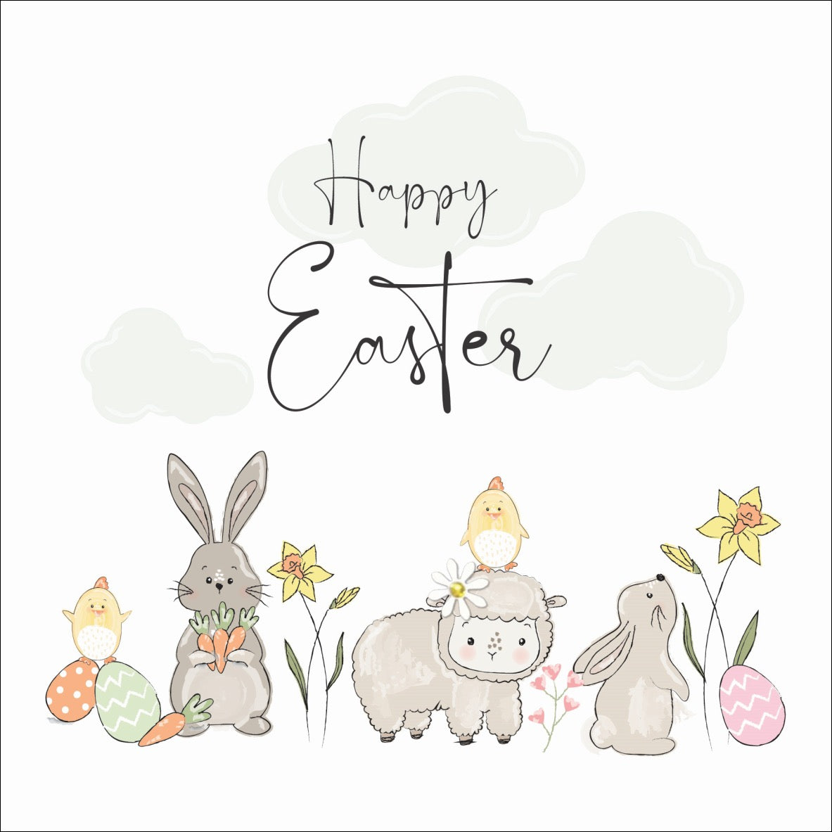 Happy Easter Cute Animals Card