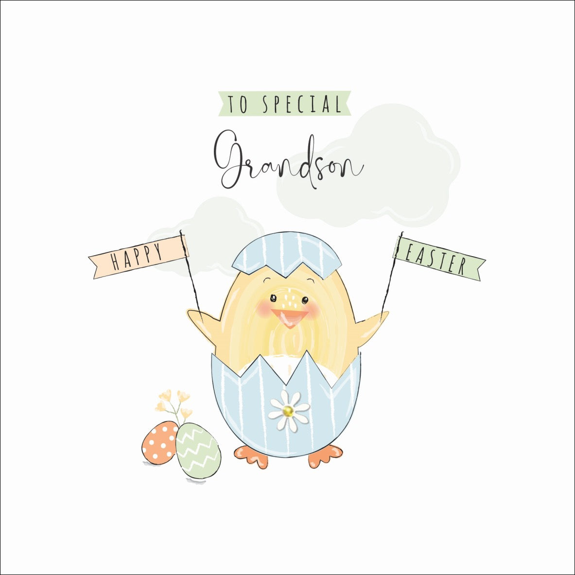 To a Special Grandson Happy Easter Cute Chick Card