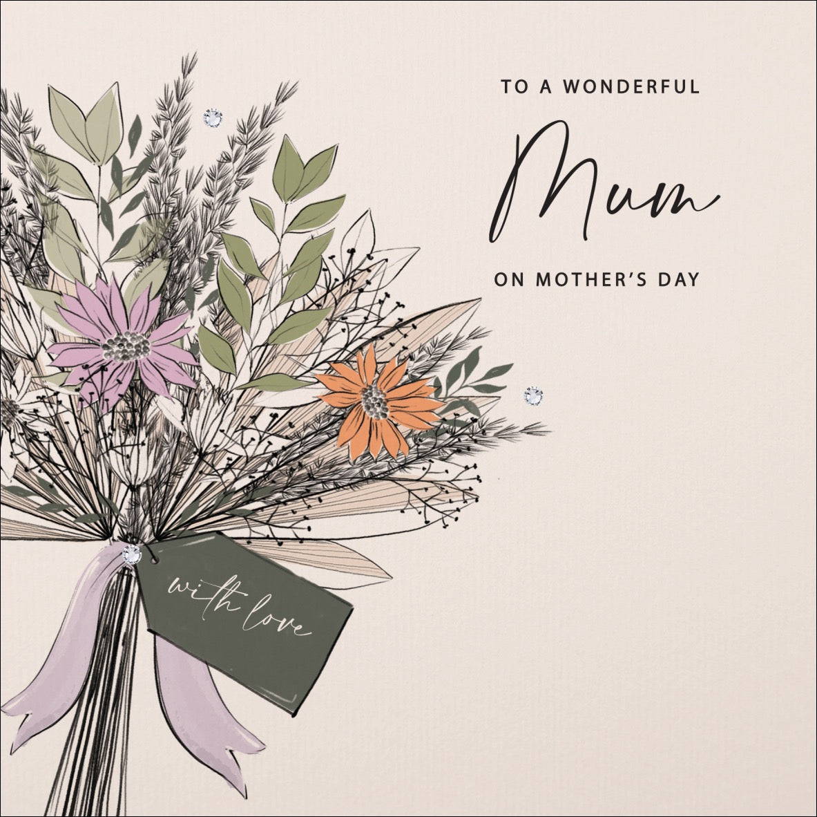 To my Wonderful Mum on Mother's Day Floral Bouquet Card
