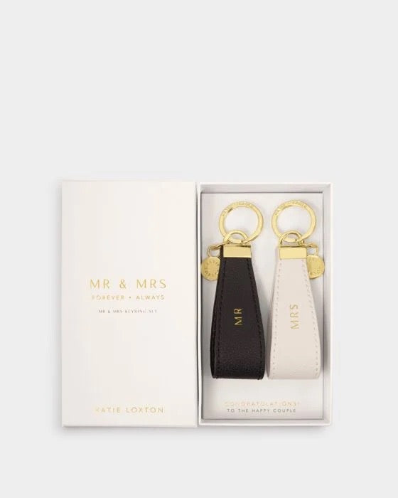Katie Loxton Beautifully Boxed Keyring Set - Mr &amp; Mrs